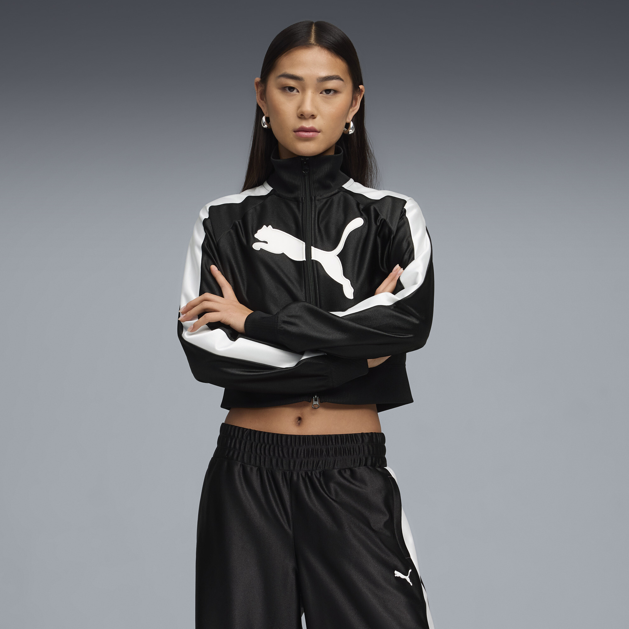 FUTURE.PUMA.ARCHIVE T7 Women's Cropped Track Jacket in Black