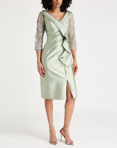 Woman Midi dress Light green Size 12 Polyester