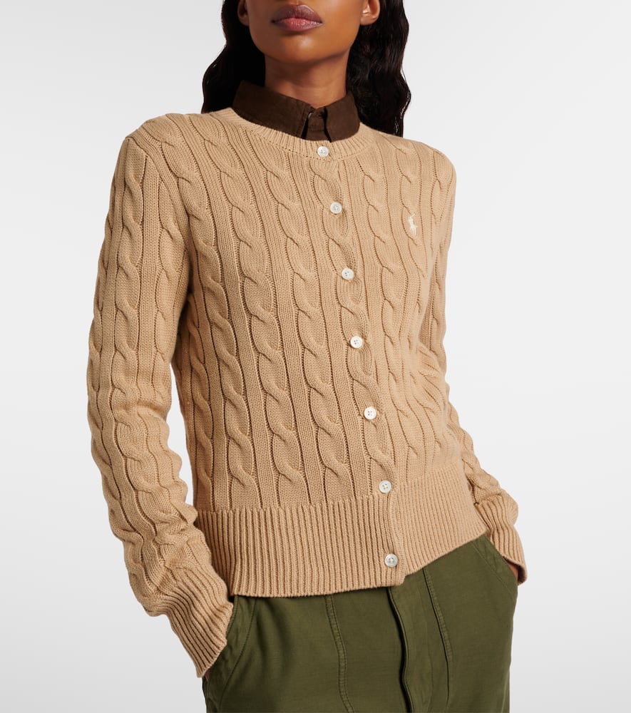 Cable-knit cotton cardigan