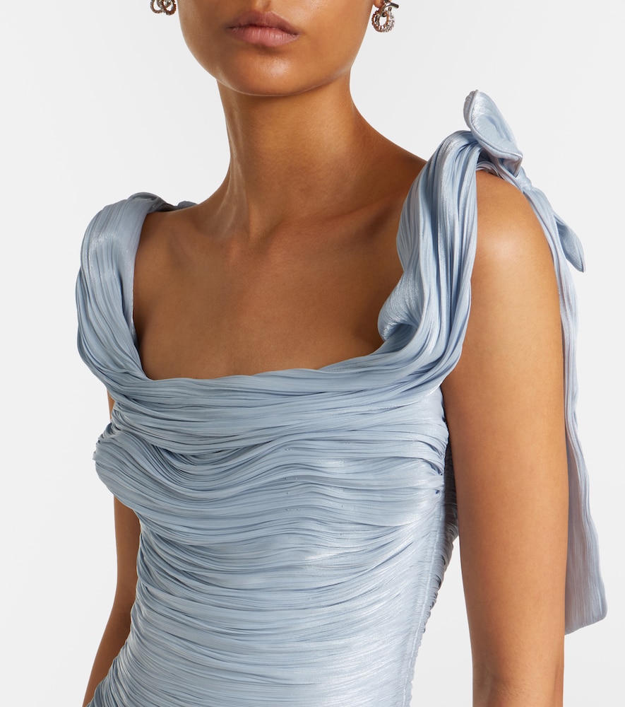 Pleated taffeta gown