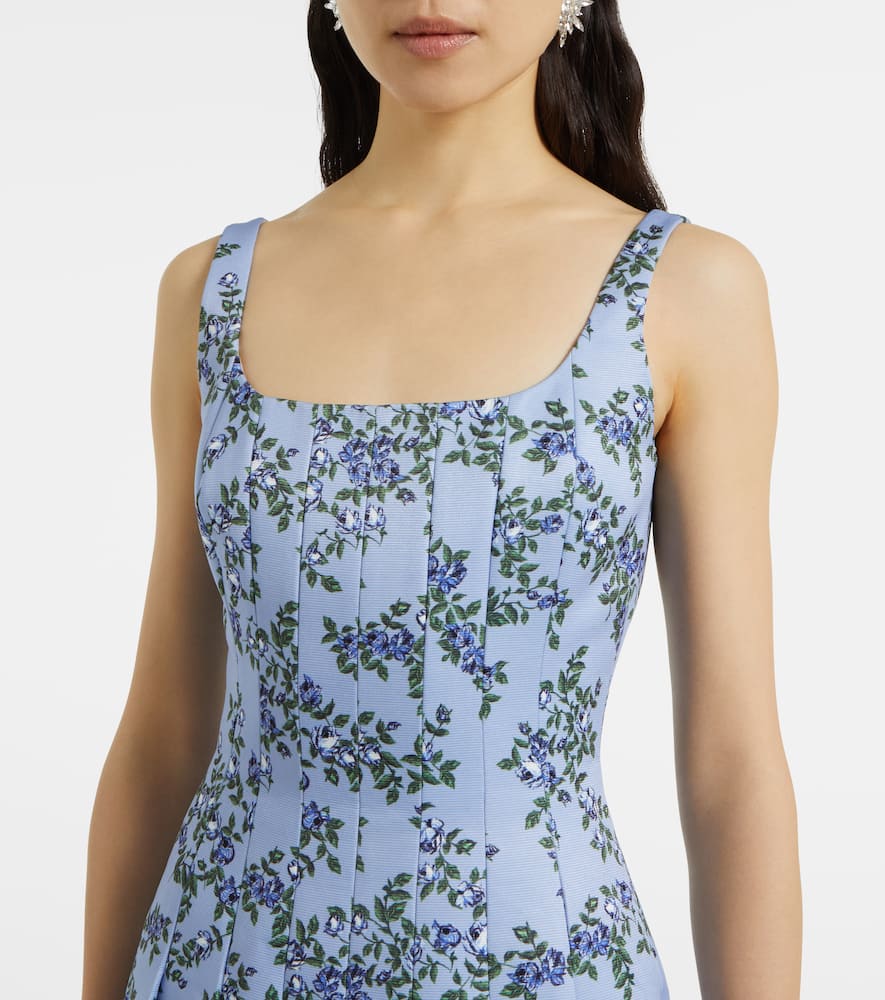 Adele floral pleated midi dress
