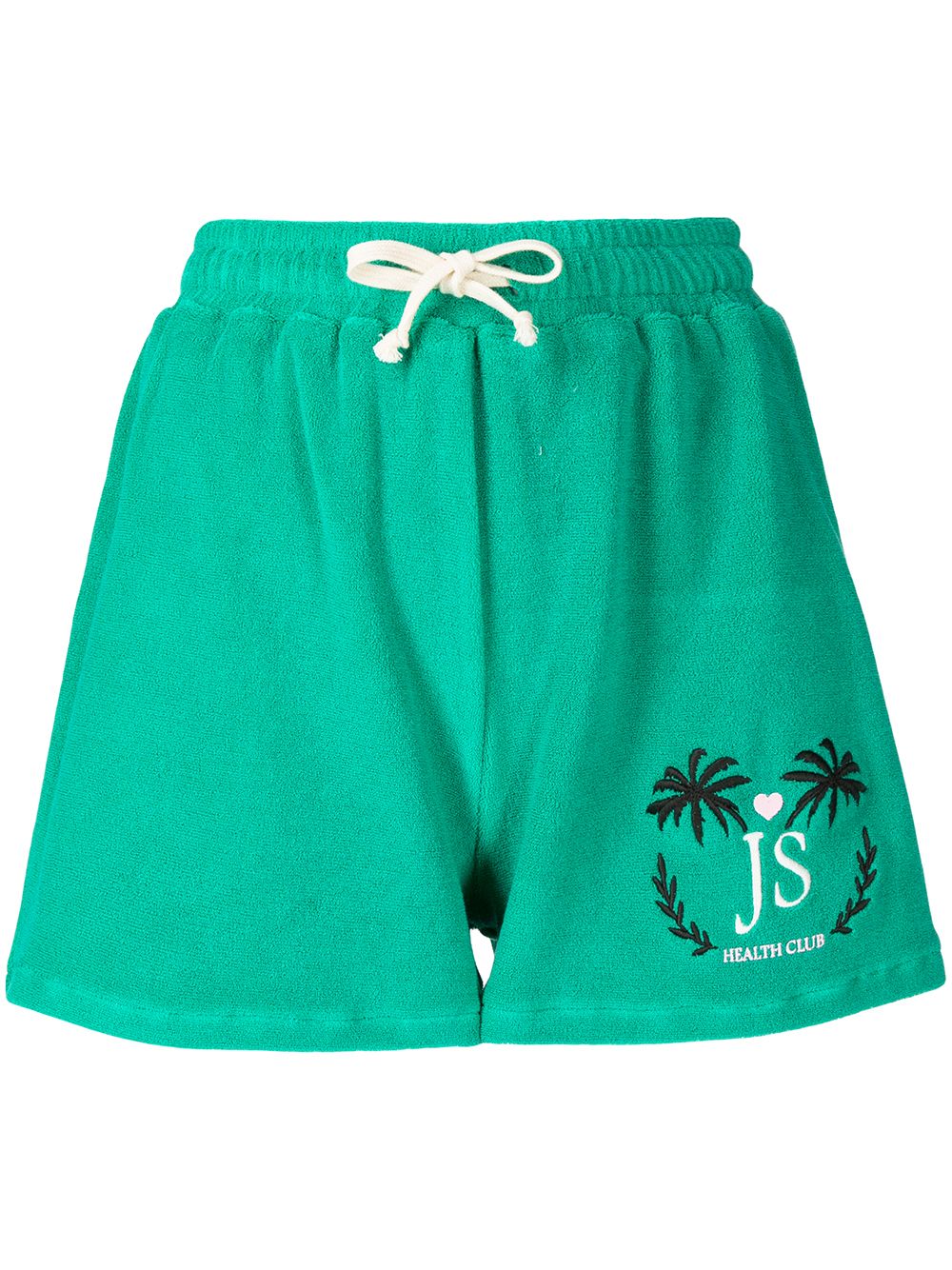 Drawstring terry-cloth shorts - Green