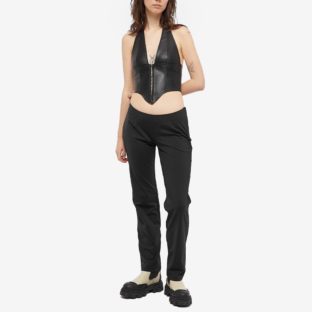 Women's Mara Halterneck Vegan Leather Corset in Black, Size X-Small