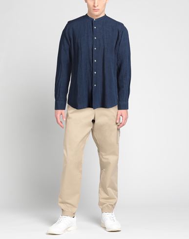 Man Shirt Navy Size S Linen