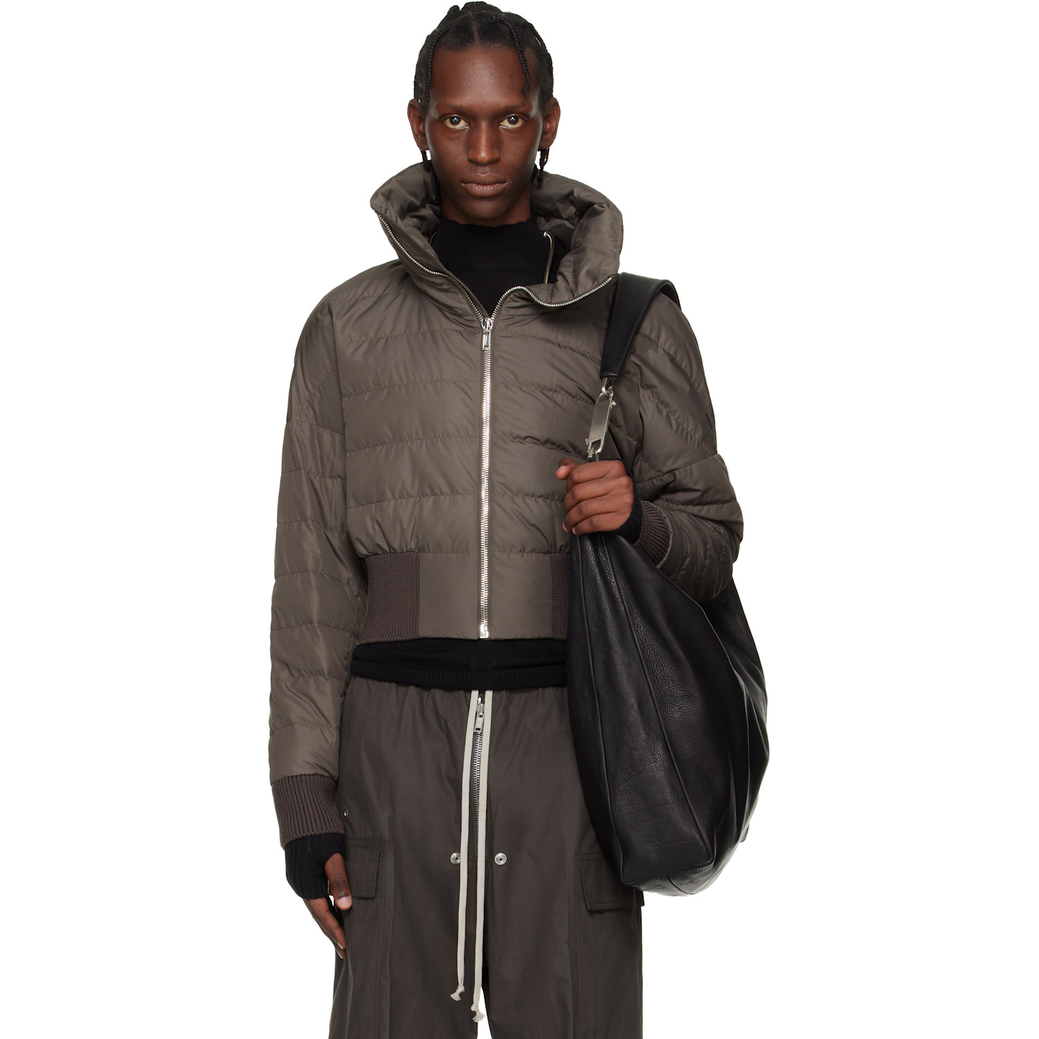 Moncler + Gray Cropped Down Jacket