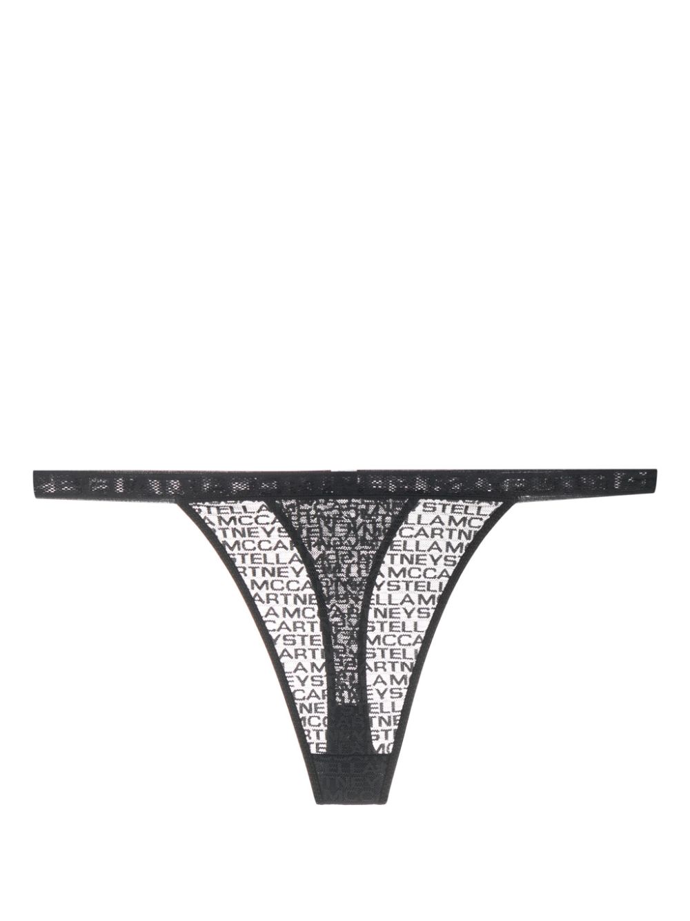 Logo-print string thong - Black