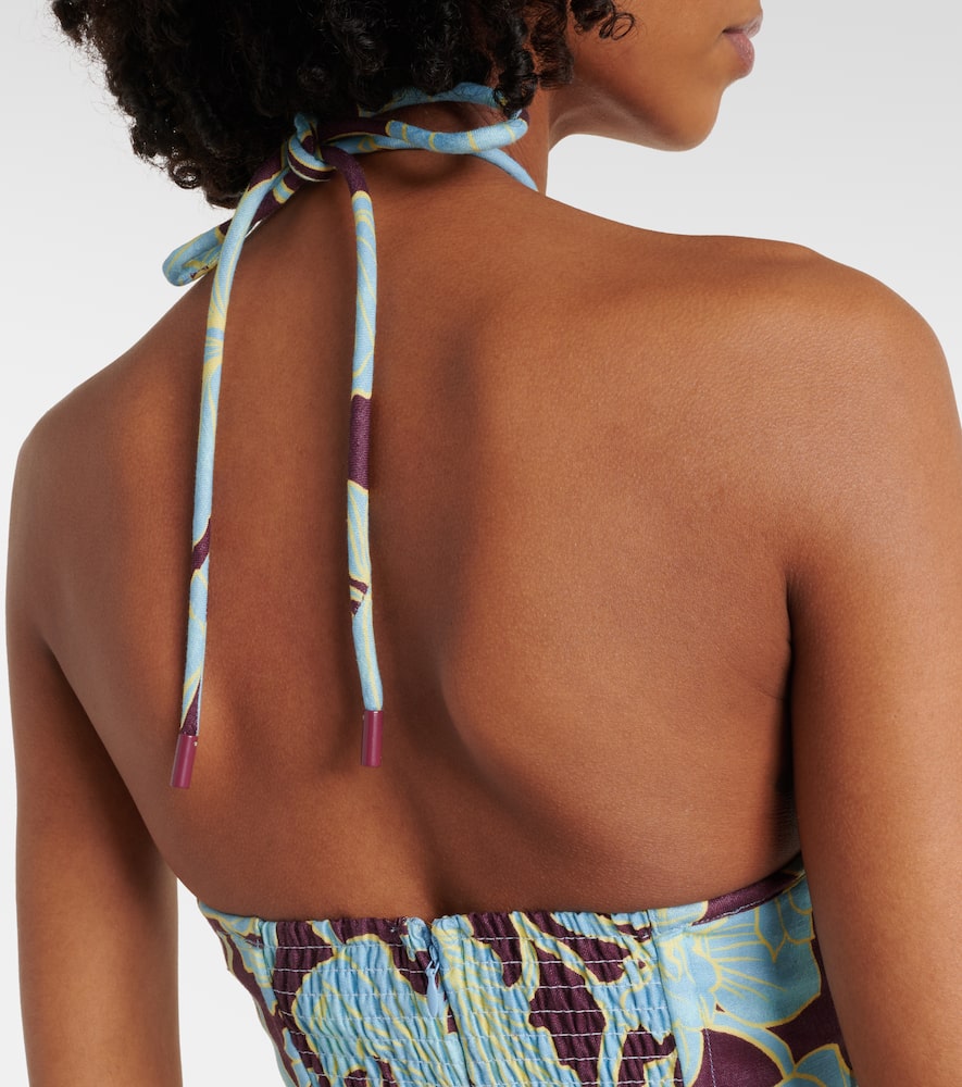 Alémais Poppy printed halterneck minidress