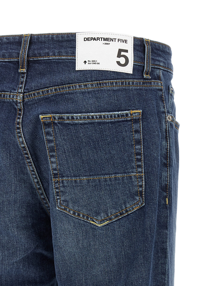 Blue Straight Mid Rise Jeans