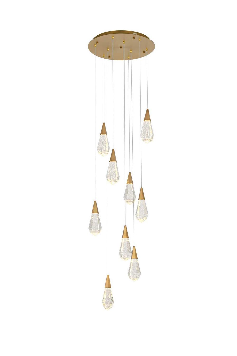 Satin Gold LED Pendant from the Amora Collection