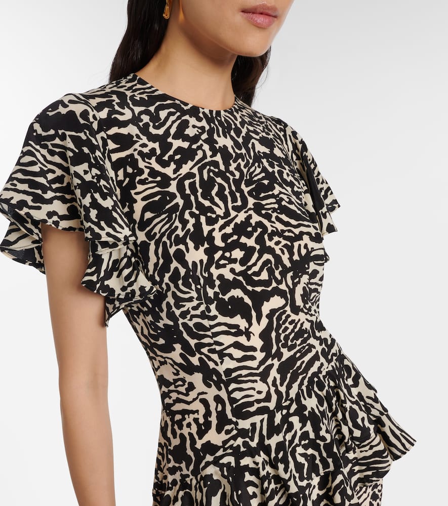 Amaia silk crêpe de chine midi dress