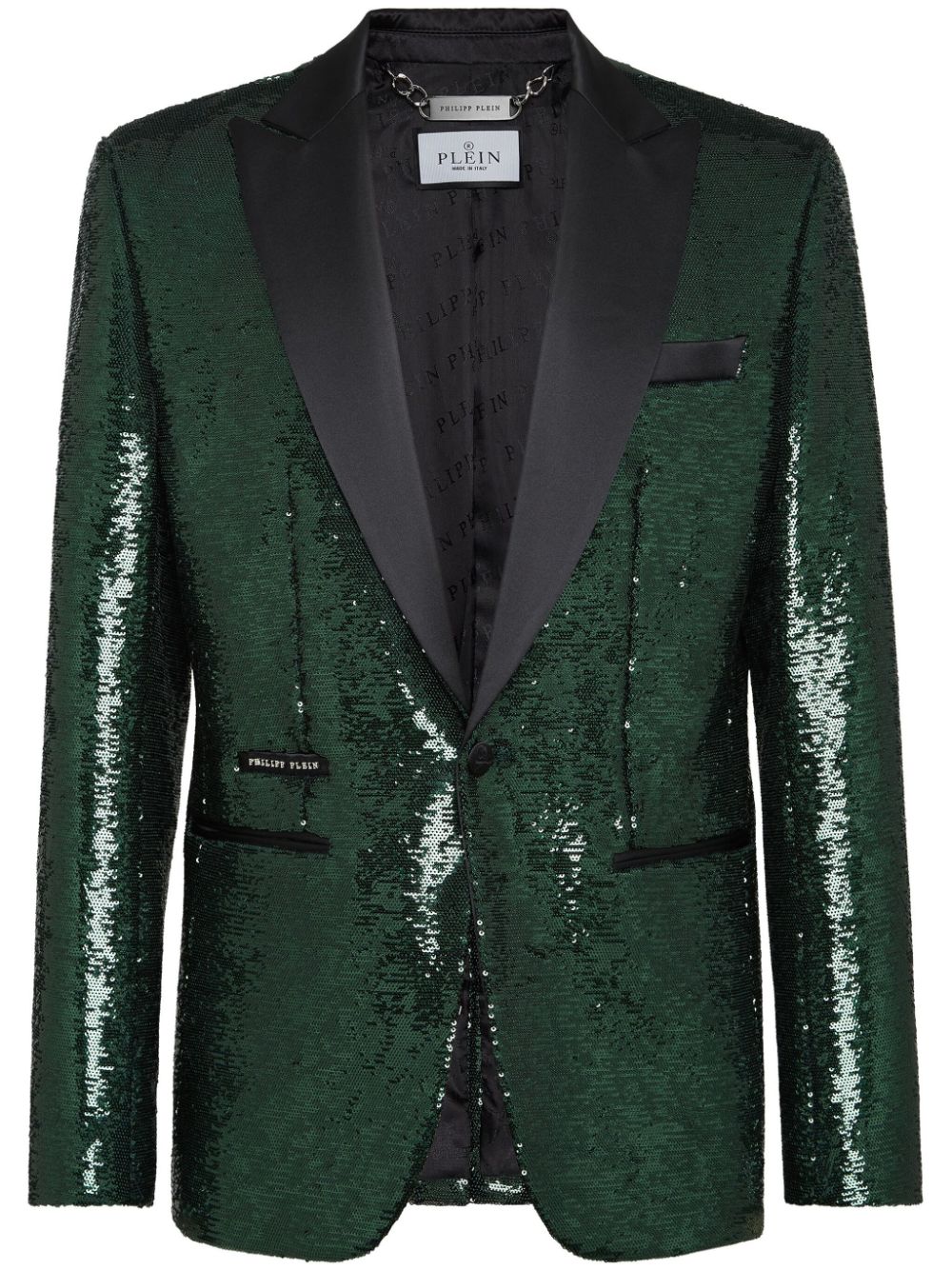 Sequin-design single-breasted blazer - Green