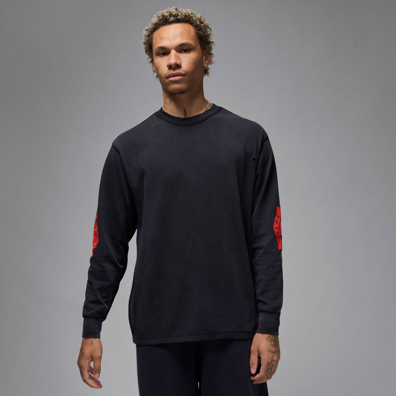 Jordan Rare Air Long Sleeve T-Shirt - BLACK/CHILE RED - unisex