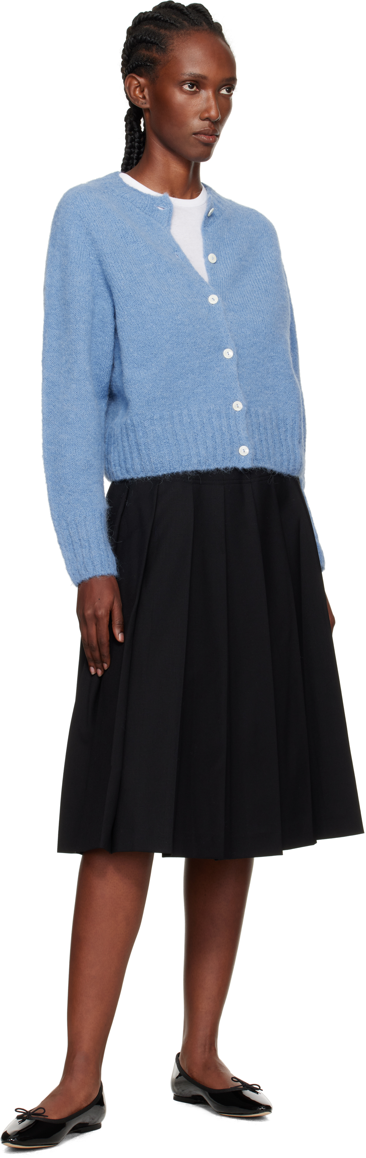 Blue Alpaca Knit Cardigan