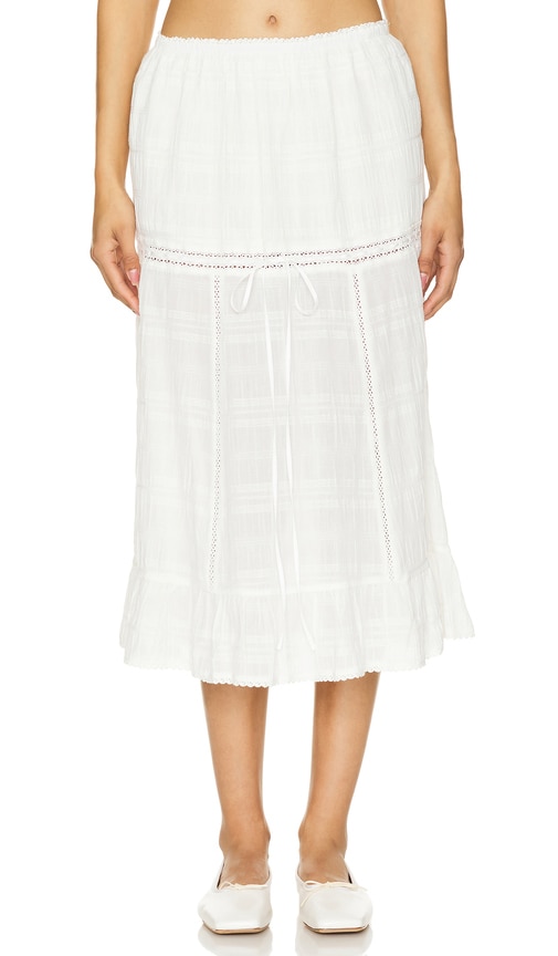 LOBA Valeria Midi Skirt in Ivory.  XL. Also in
