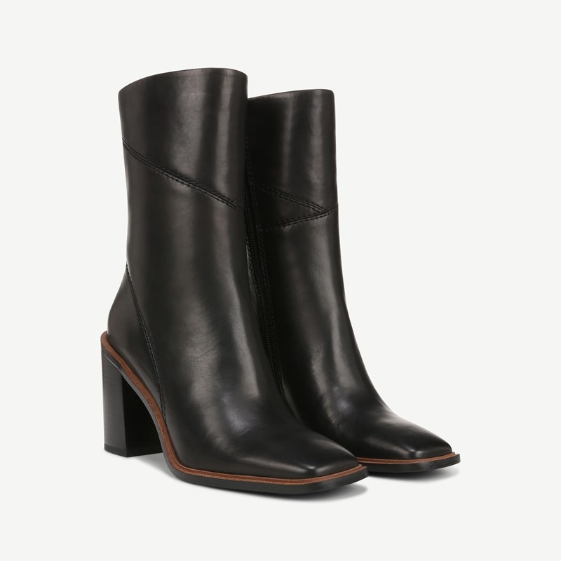 Stevie Mid Calf Boot Black Leather