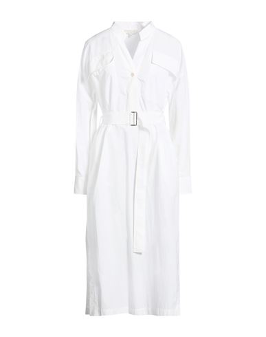Woman Midi dress White Size 6 Cotton, Polyester