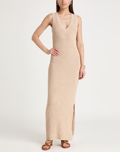 Woman Maxi dress Beige Size S Cotton, Polyamide