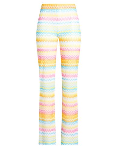 Woman Pants Pastel yellow Size 12 Polyamide, Elastane
