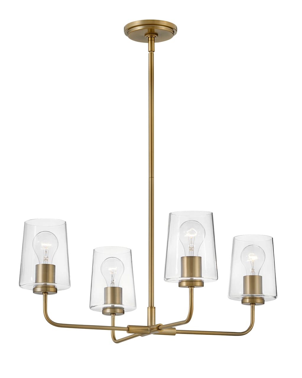 Kline 4-Light Chandelier in Lacquered Bra