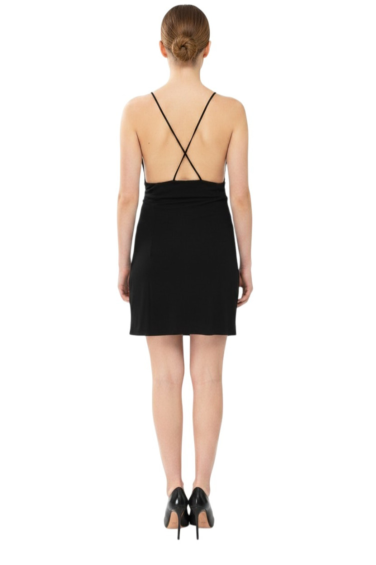 Black Sweet Heart Neck Mini Dress