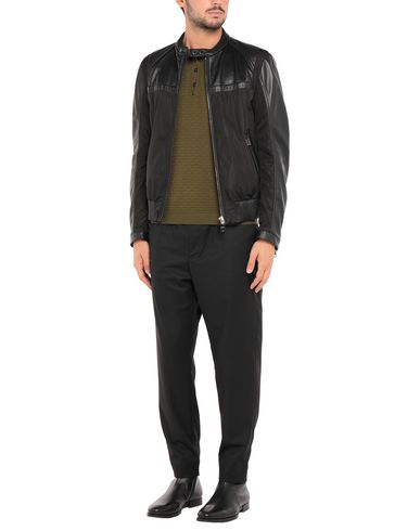 Man Jacket Black Size 38 Nylon, Lambskin