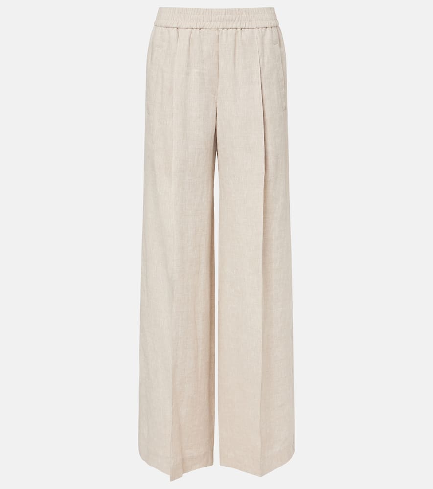 Linen wide-leg pants