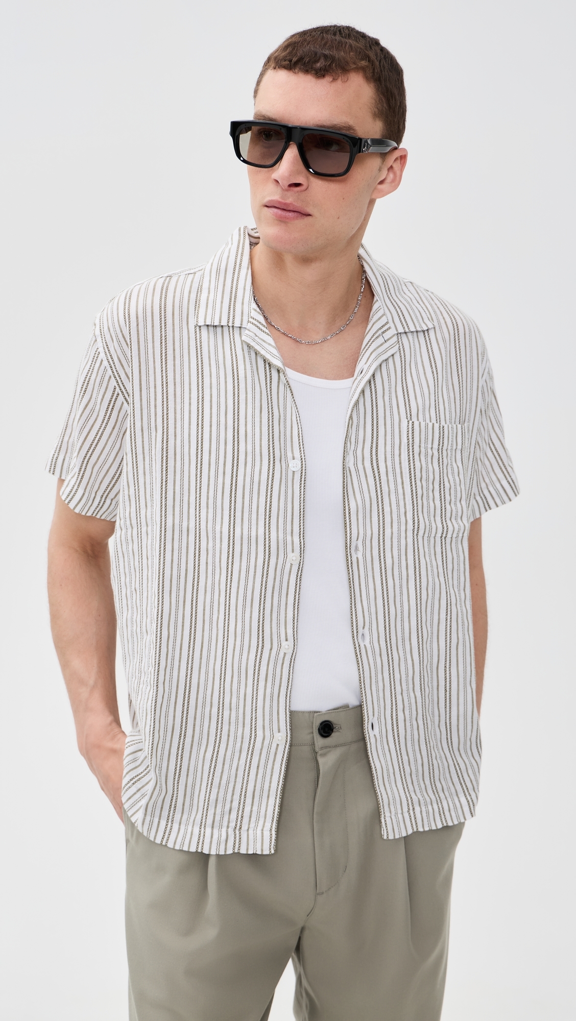 Evans Woven Top Moss Green Multi