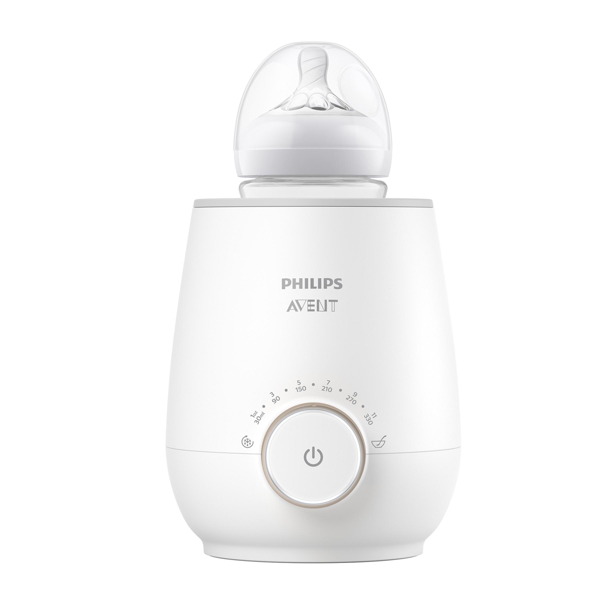 Fast Baby Bottle Warmer with Smart Temperature Control and Automatic Shut-Off - White