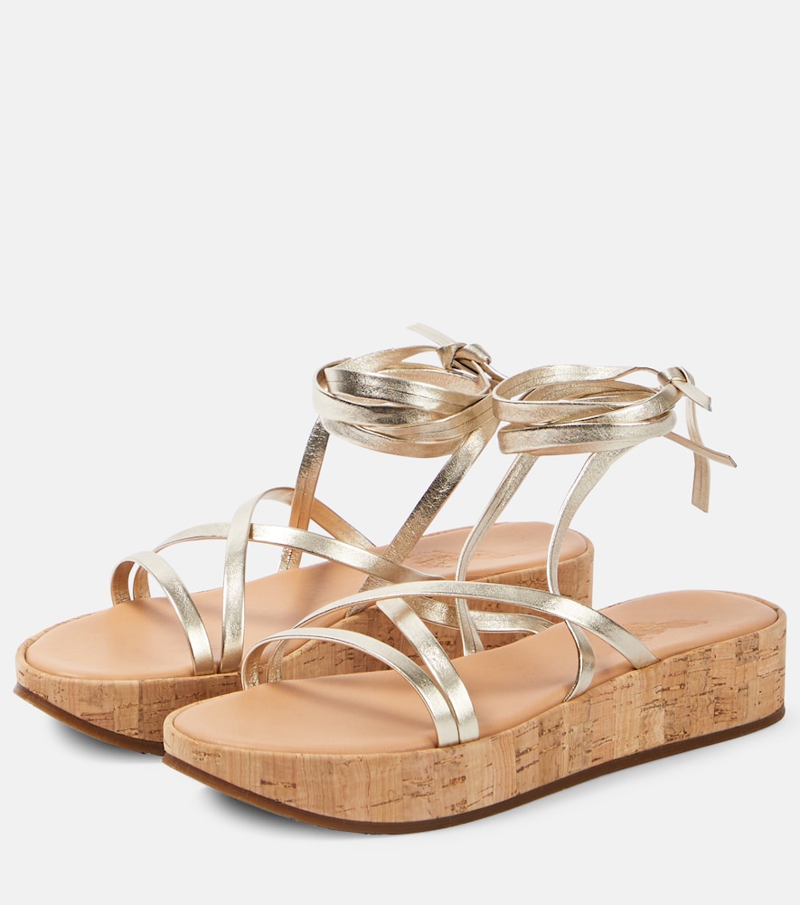 Morfi cork and leather platform sandals