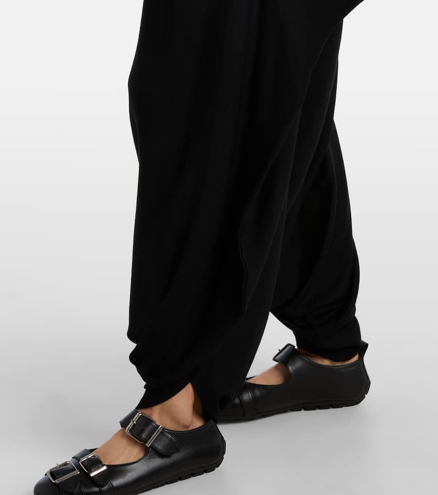 High-rise wool tapered pants