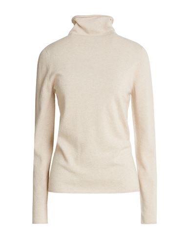Woman Turtleneck Cream Size 3 Cashmere