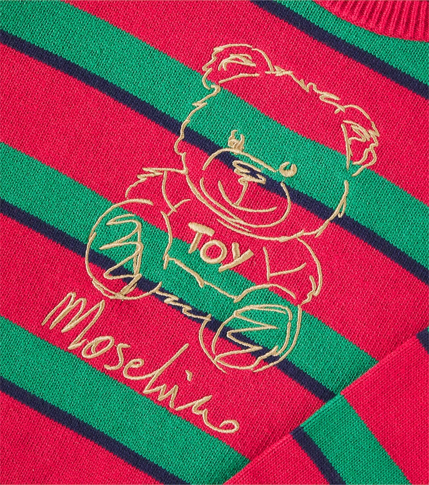 Moschino Kids Teddy Bear striped cotton and wool sweater