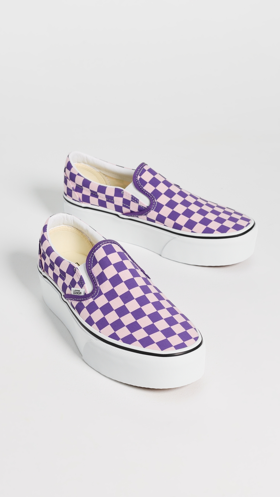 Classic Slip On Stackform Sneakers Checkerboard Pale Pink/Purple W