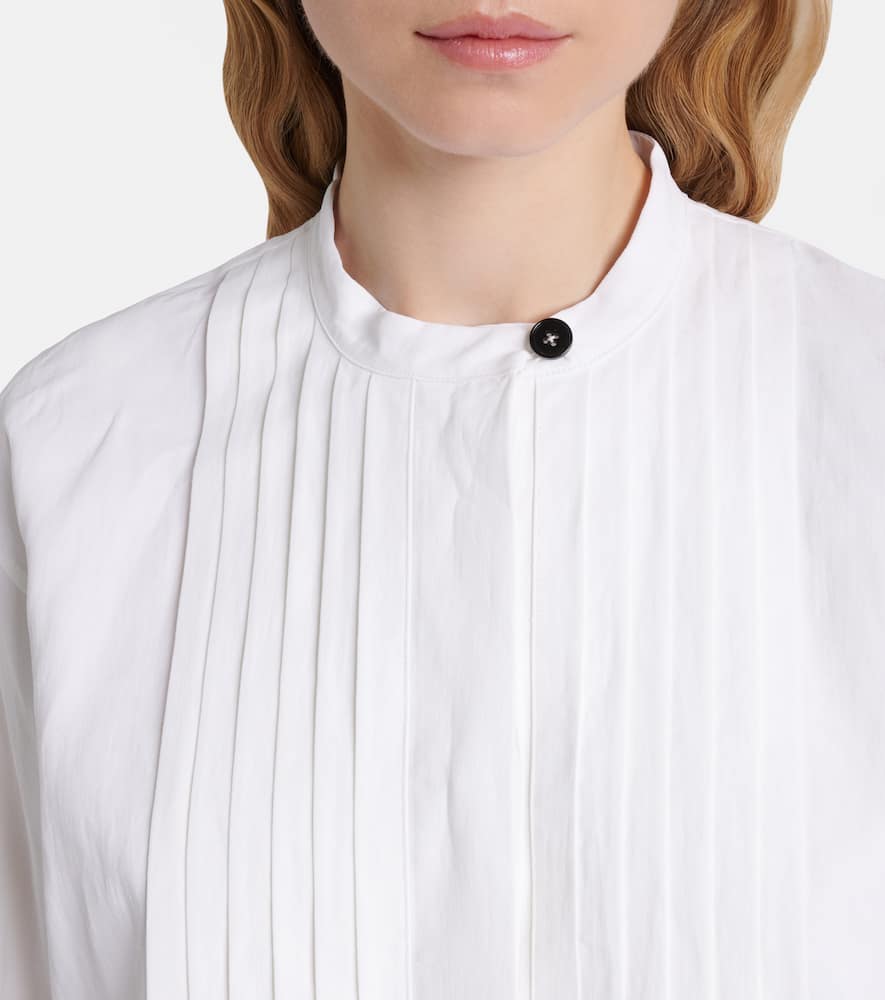 Plissé linen blouse