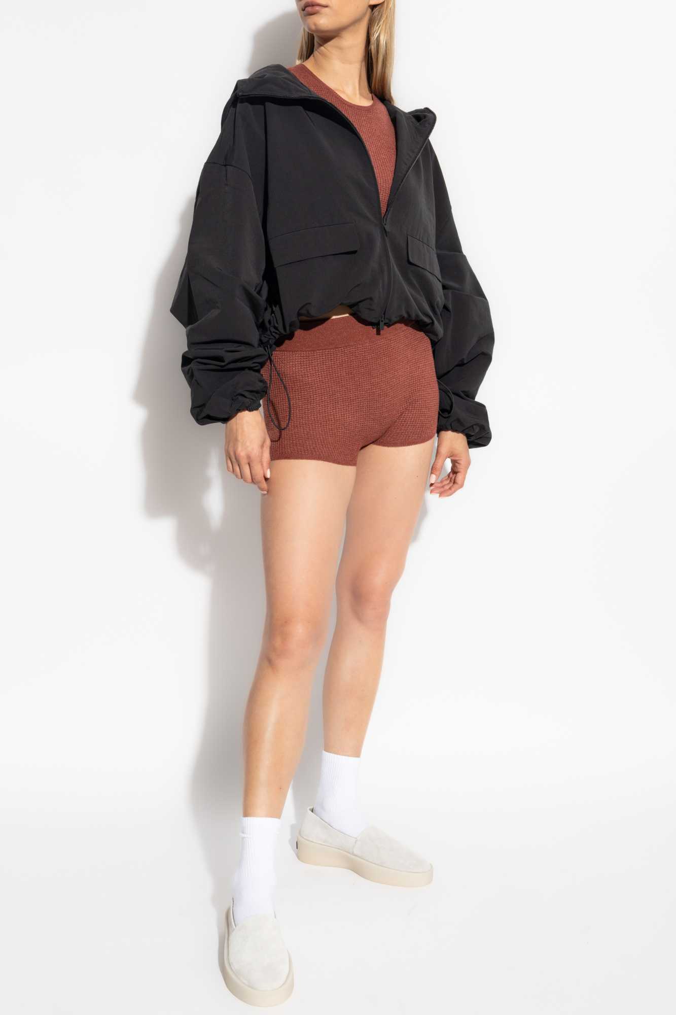 Ribbed Top, Women's, Brown