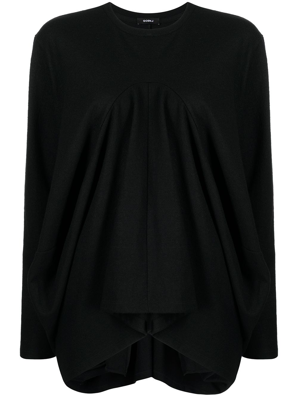 Structured draped jersey top - Black
