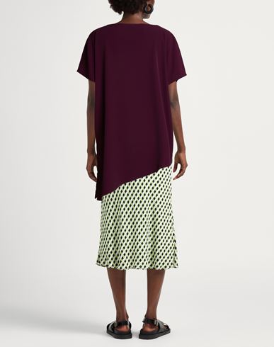 Woman Top Burgundy Size 12 Polyester, Elastane