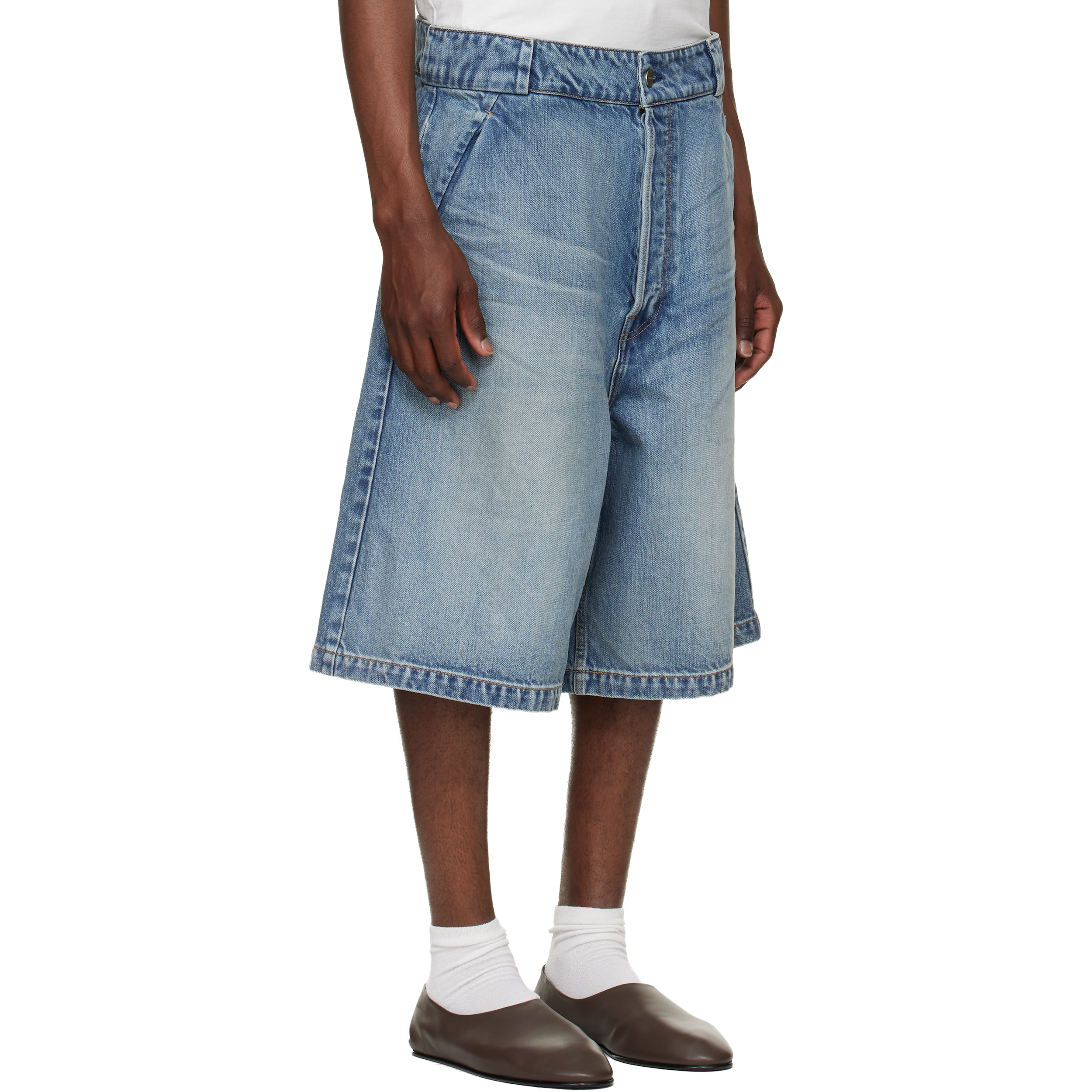 Indigo Utility Denim Shorts