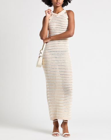 Woman Maxi dress Ivory Size 10 Cotton, Polyamide, Polyester