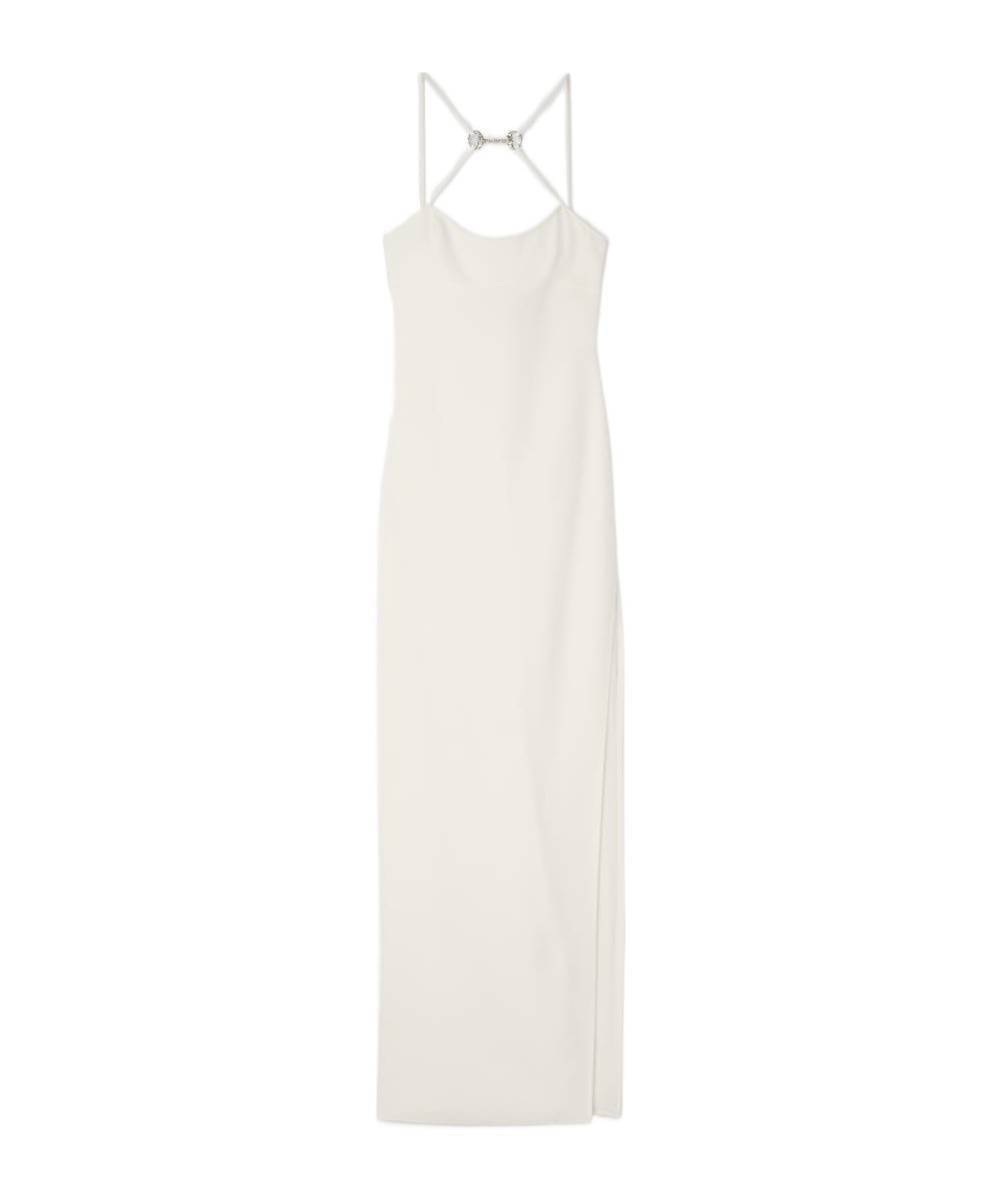 Long silk dress with crystal Horsebit