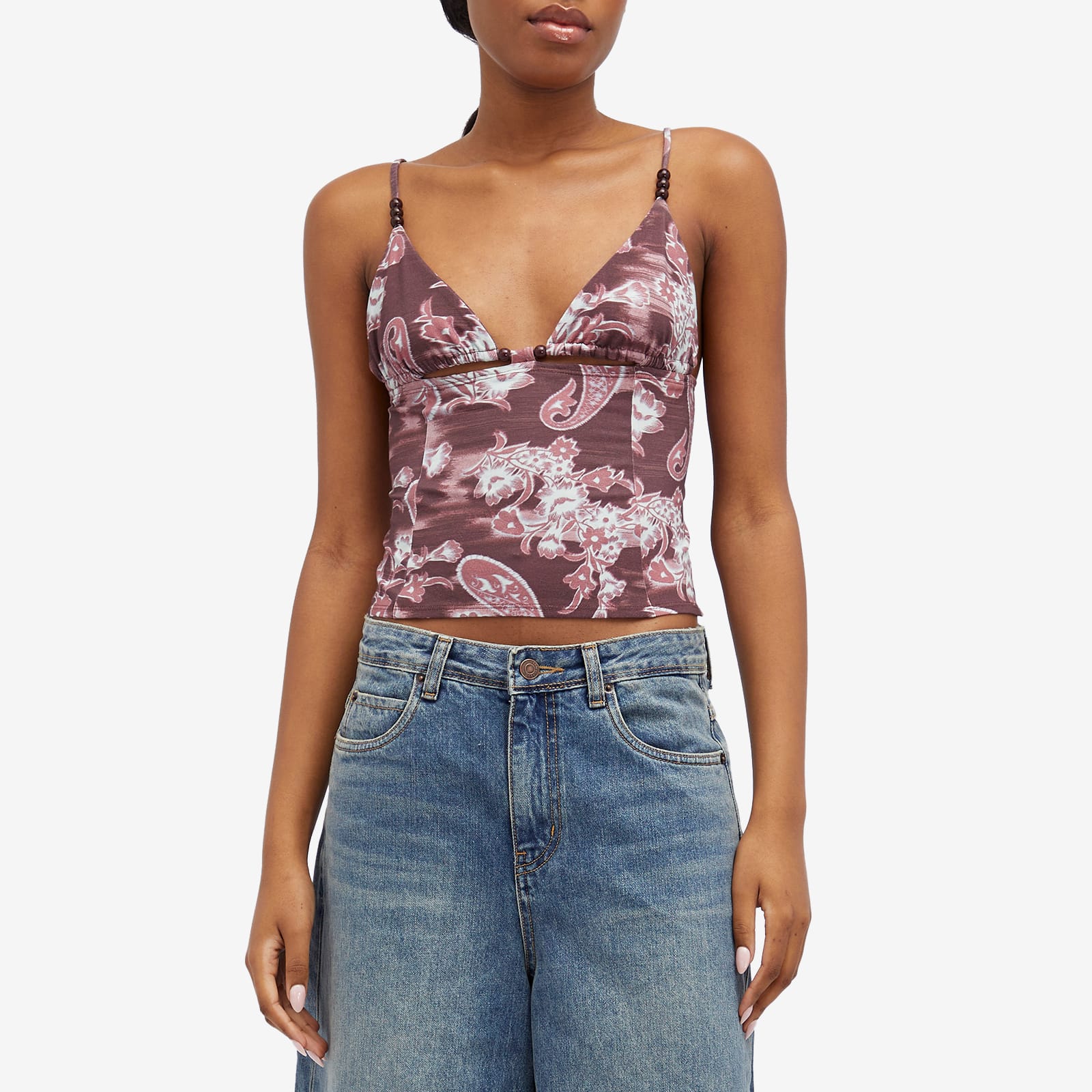 Women's Ellie Top in Median Paisley Burgundy, Size Small