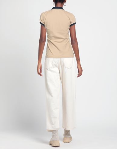 Jacob Cohёn Woman Polo shirt Beige Size L Cotton, Elastane