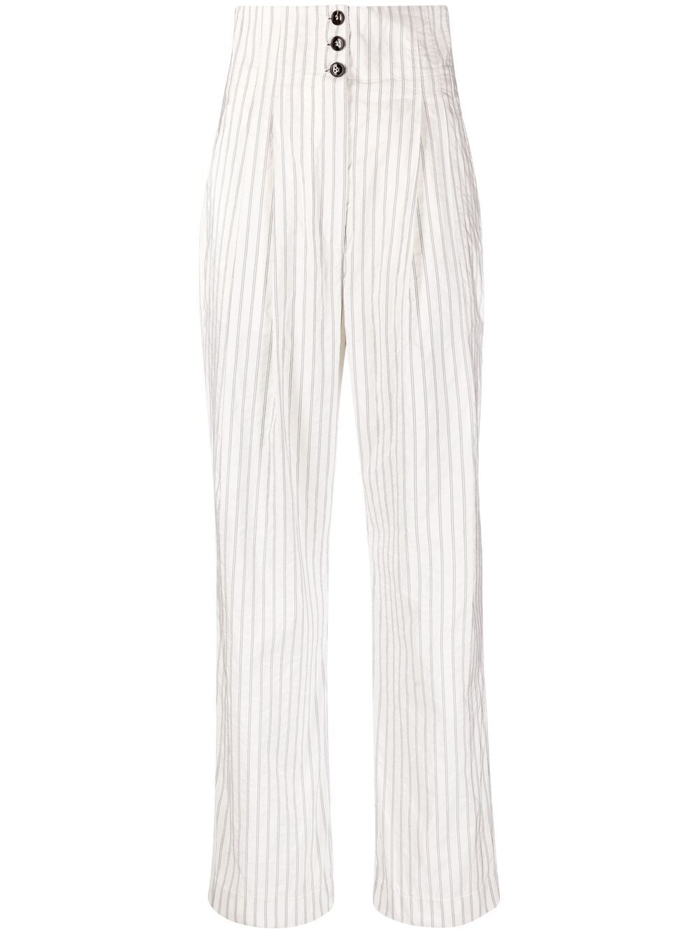 Pinstripe-print trousers - White