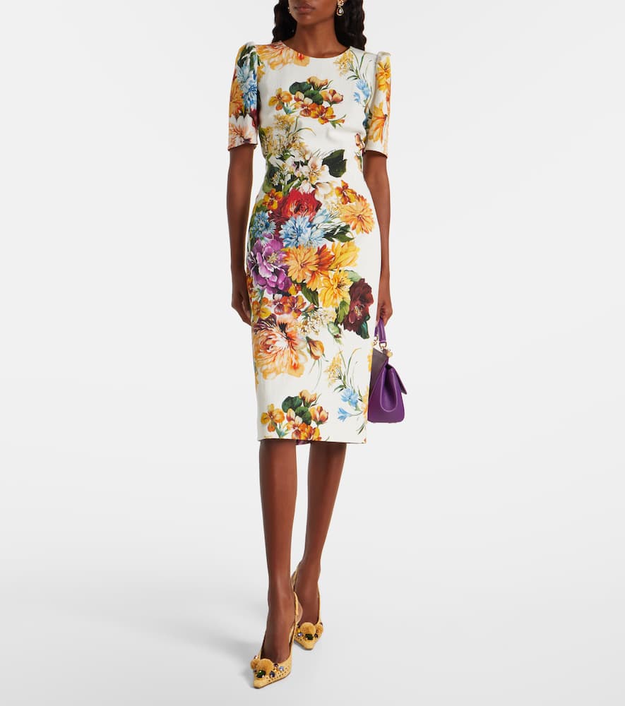 Floral woven midi dress