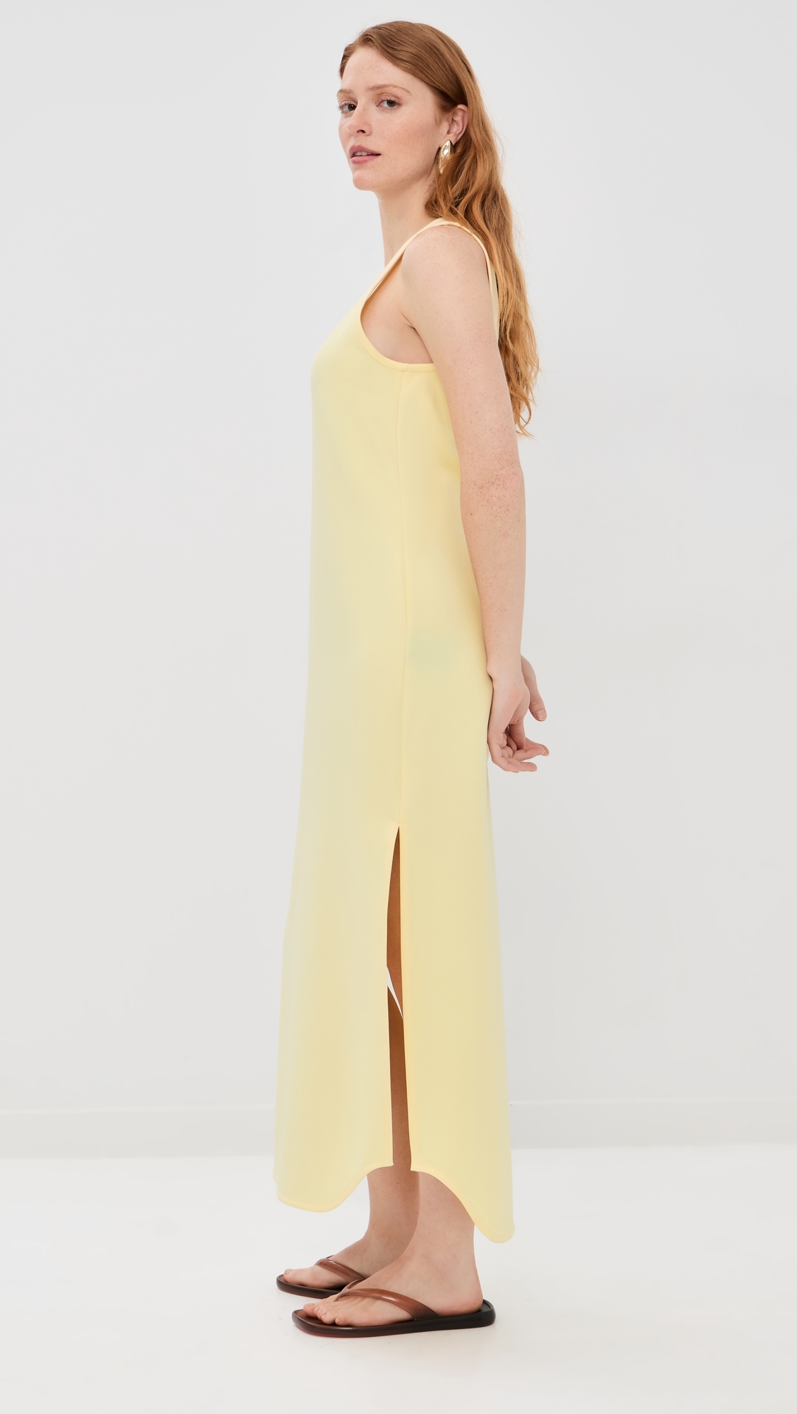 WARDROBE. NYC Matte Tank Dress Lemon