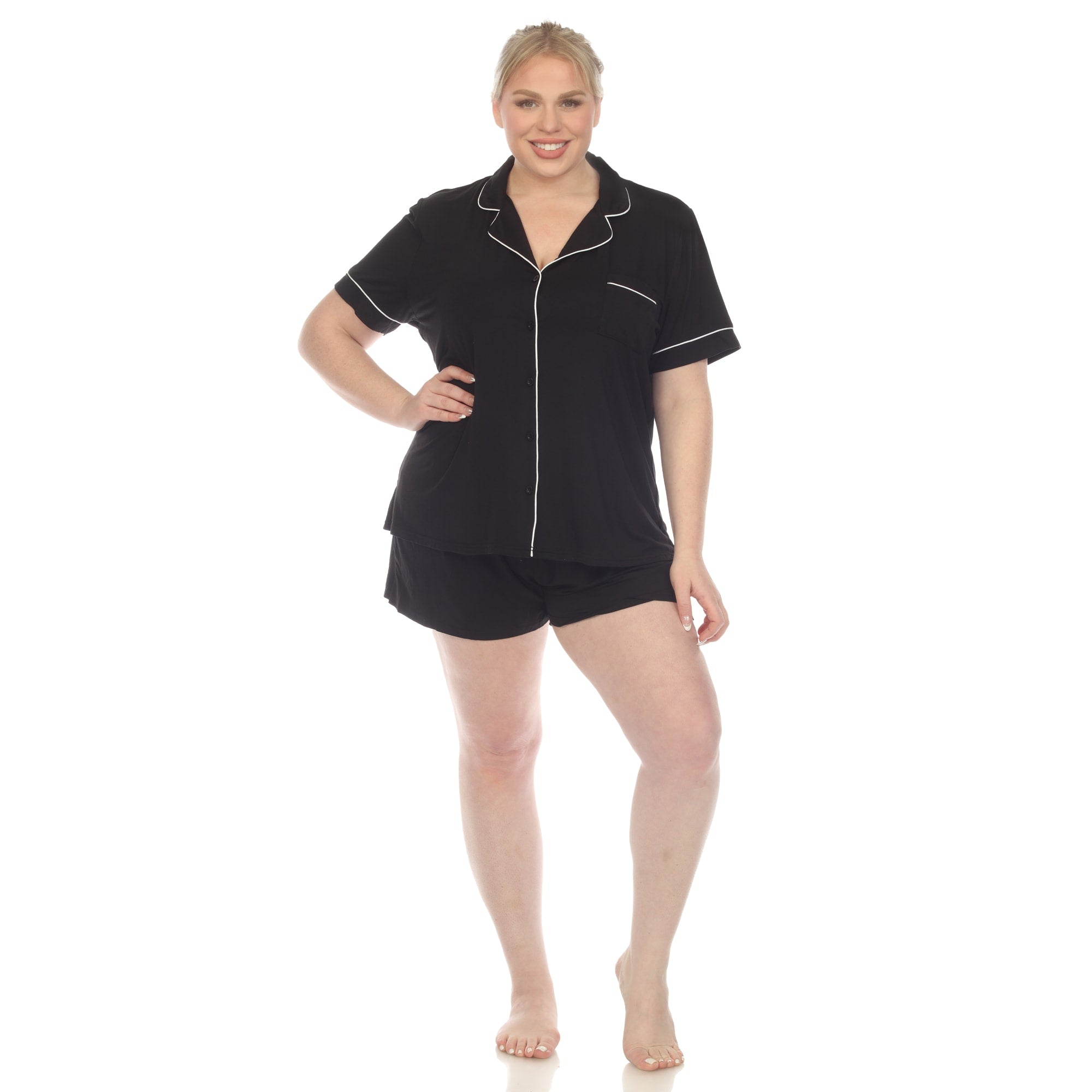 Women's Plus Size Short Sleeve Bamboo Pajama Set