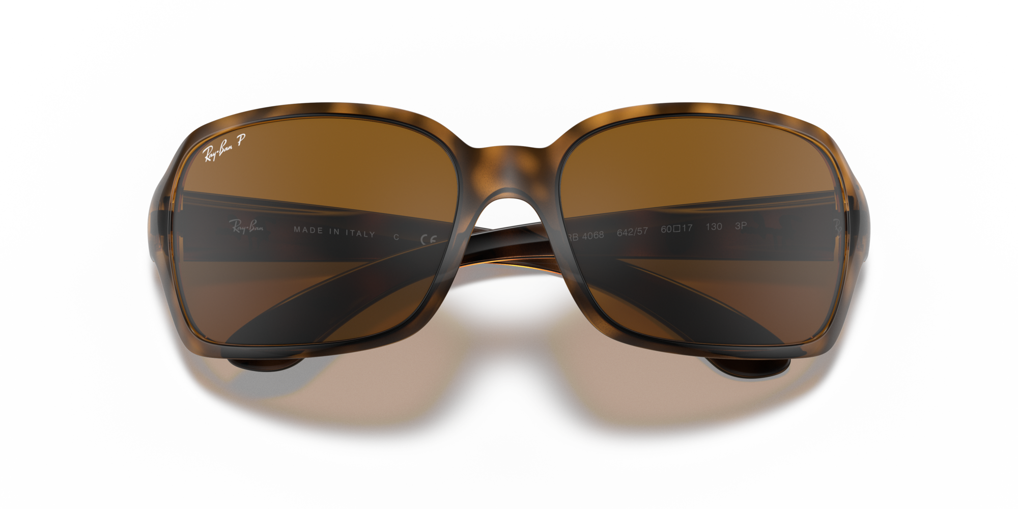Ray - Ban Woman Ray - Ban RB4068 RB4068 642/57 Sunglasses Injected Turtle Squared Polarized