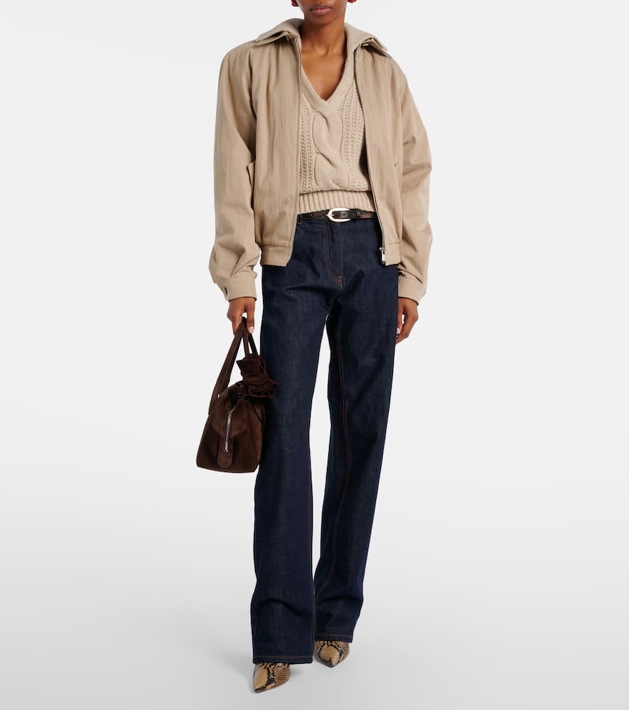 Cotton-blend bomber jacket