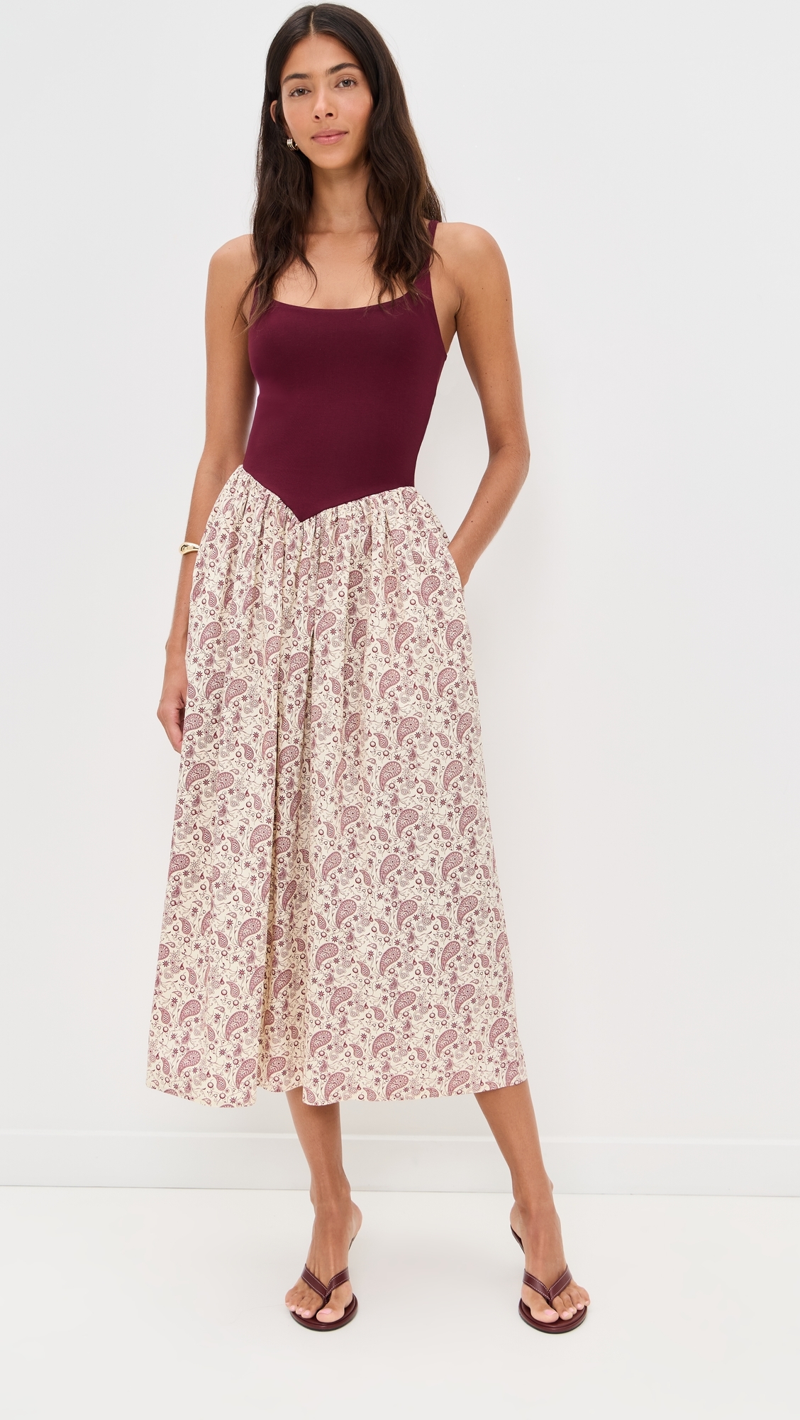 Alix Paisley Dress Burgundy Paisely