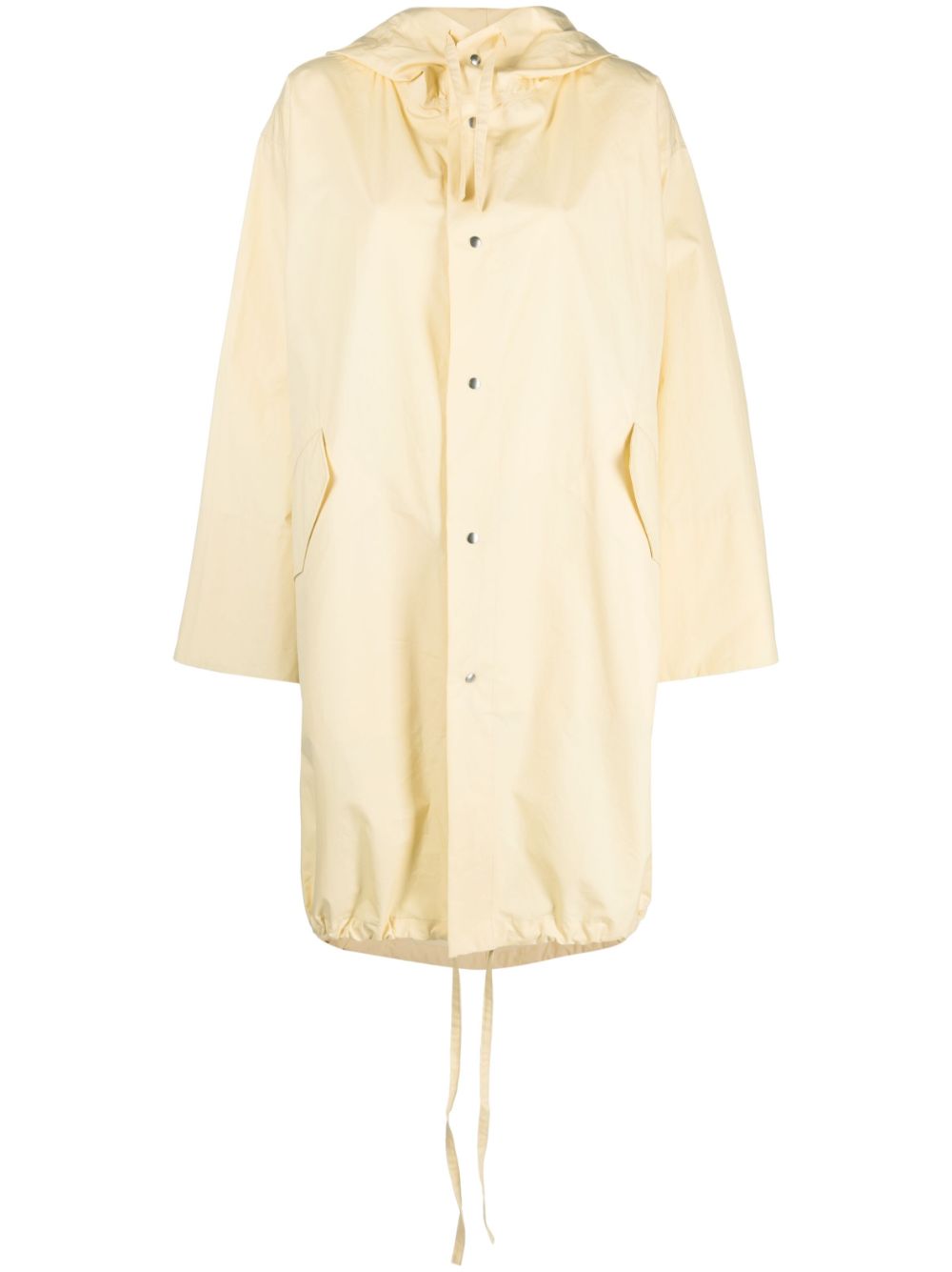 Logo print drawstring coat - Neutrals